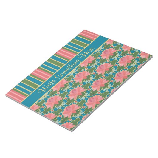 Wasserlilien, Libellen, Stripes Notepad, Jotter Notizblock (angewinkelt)