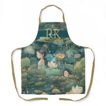 Wasserlilien Märchengrüne Farbtöne für Monogramm