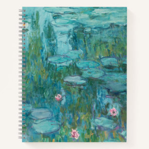 Wasserlilien, Ölgemälde der Kunst, Claude Monet Notizblock