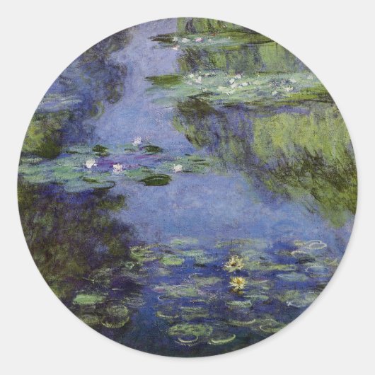 Wasserlilien Runder Aufkleber (Vorderseite)