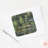 Wasserlilien und Japanische Brücke Quadratischer Aufkleber (Umschlag)