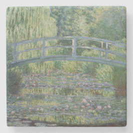 Wasserlilien und Japanische Fußbrücke Steinuntersetzer