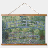 Wasserlilien und Japanische Fußbrücke Wandteppich Mit Holzrahmen (Vorne)