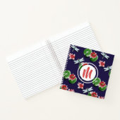 Wasserlilien und Libellen Monogram Sketch|Notebook Notizblock (Innenseite)