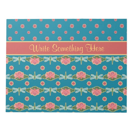 Wasserlilien und Libellen Notepad oder Jotter Notizblock (Vorderseite)