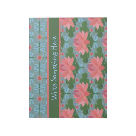 Wasserlilien und Libellen Notepad oder Jotter Notizblock (Rotiert)