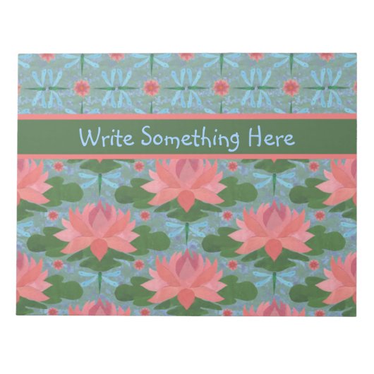 Wasserlilien und Libellen Notepad oder Jotter Notizblock (Vorderseite)