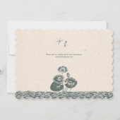 Wasserlilien- und -libellenhochzeit einladung (Rückseite)