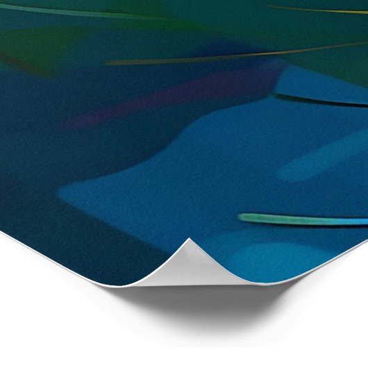 Wasserlilien und Lotus-Blume Aquarellmalerei Poster (Ecke)