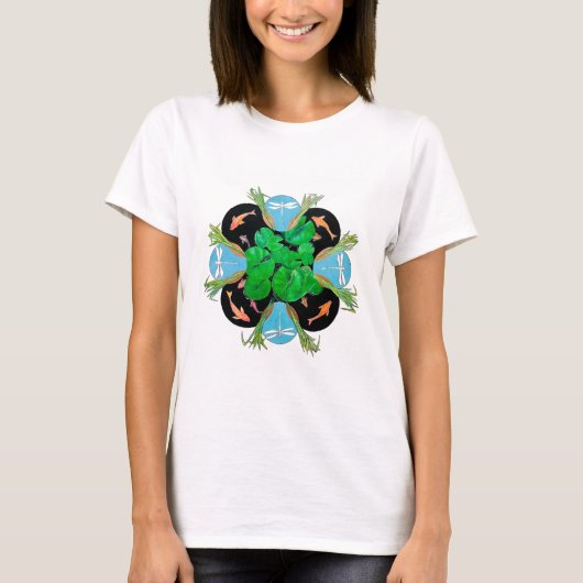 Wasserlilien und Rollen T-Shirt (Vorderseite)