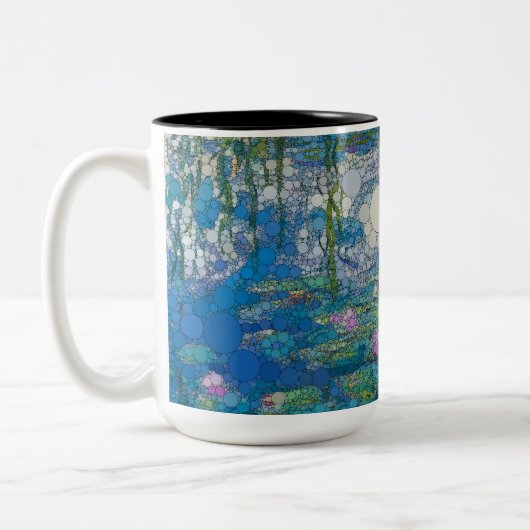 Wasserlilien, Unendlichkeitspunkte nach Claude Mon Zweifarbige Tasse (Links)