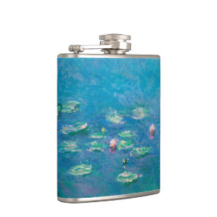 Wasserlilien von Claude Monet Kunstmalerei Flachmann