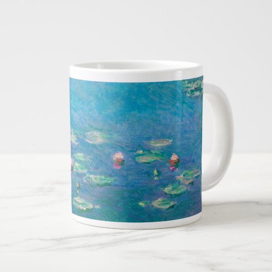 Wasserlilien von Claude Monet Kunstmalerei Jumbo-Tasse (Vorderseite Rechts)