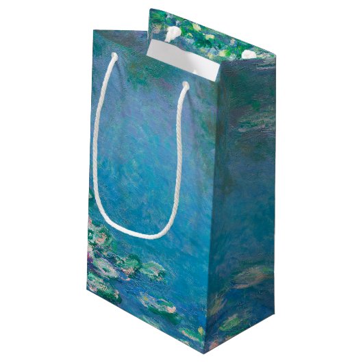 Wasserlilien von Claude Monet Kunstmalerei Kleine Geschenktüte (Rückseite Schrägansicht)