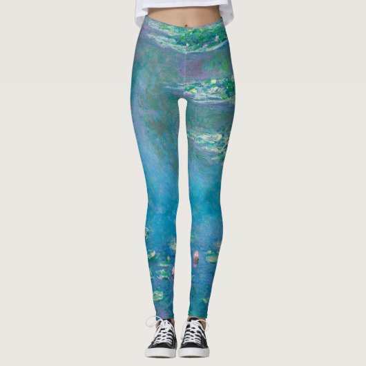 Wasserlilien von Claude Monet Kunstmalerei Leggings (Vorderseite)