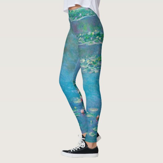 Wasserlilien von Claude Monet Kunstmalerei Leggings (Links)