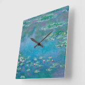Wasserlilien von Claude Monet Kunstmalerei Quadratische Wanduhr (Winkel)