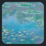 Wasserlilien von Claude Monet Kunstmalerei Quadratischer Aufkleber<br><div class="desc">Schönes Meisterwerk von Claude Monet - Water Lilies aus seinem Garten in Giverny,  Frankreich. Eines der berühmtesten Kunstgemälde in der Kunstgeschichte und ein schönes Beispiel für Impressionismus. Das ist wirklich ein wunderbares Kunstwerk und ein großartiges Geschenk für Kunstliebhaber.</div>