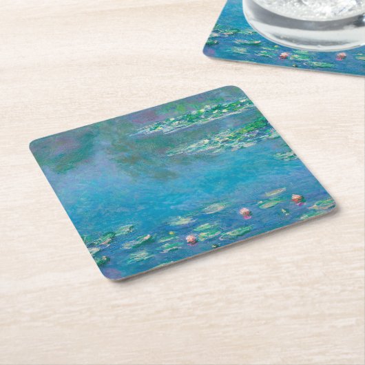 Wasserlilien von Claude Monet Kunstmalerei Rechteckiger Pappuntersetzer (angewinkelt)