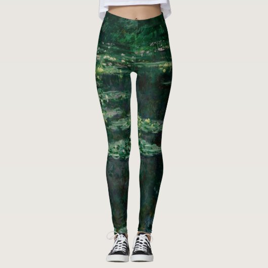 Wasserlilien (von Claude Monet) Leggings (Vorderseite)