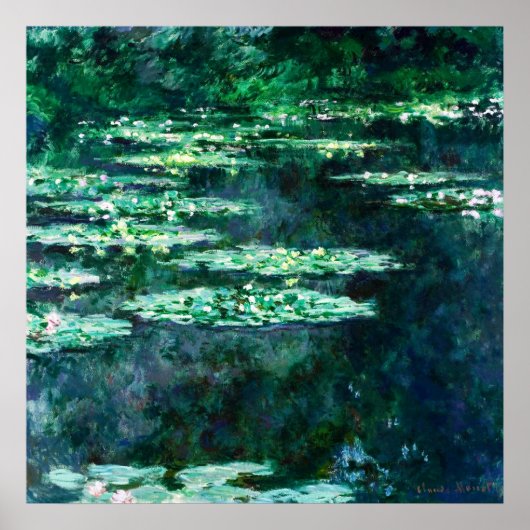 Wasserlilien von Claude Monet Poster (Vorne)