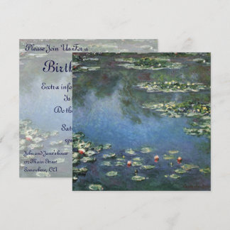 Wasserlilien von Claude Monet, Vintage Blume Einladung