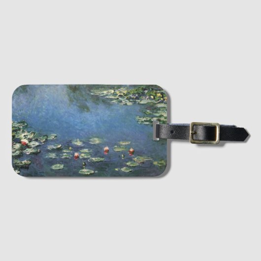 Wasserlilien von Claude Monet, Vintage Blume Gepäckanhänger (Vorderseite (Horizontal))