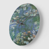 Wasserlilien von Claude Monet, Vintage Blume Große Wanduhr (Winkel)