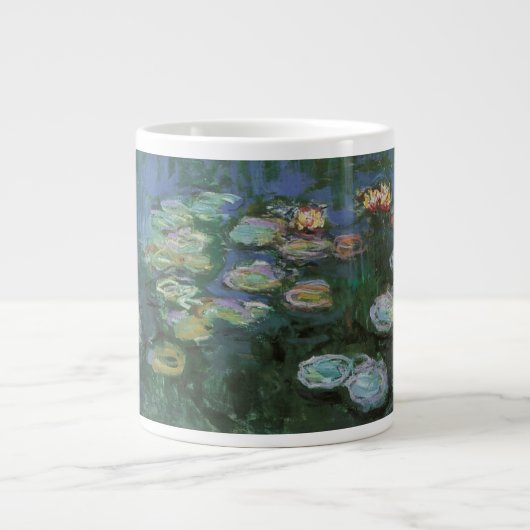 Wasserlilien von Claude Monet, Vintage Blume Jumbo-Tasse (Vorderseite)