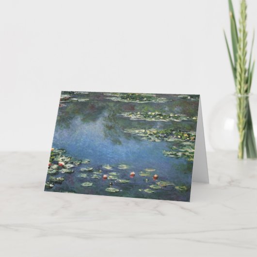 Wasserlilien von Claude Monet, Vintage Blume Karte (Vorderseite)