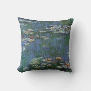 Wasserlilien von Claude Monet, Vintage Blume Kissen