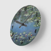 Wasserlilien von Claude Monet, Vintage Blume Runde Wanduhr (Winkel)
