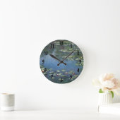Wasserlilien von Claude Monet, Vintage Blume Runde Wanduhr (Zuhause)