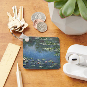 Wasserlilien von Claude Monet, Vintage Blume Schlüsselanhänger