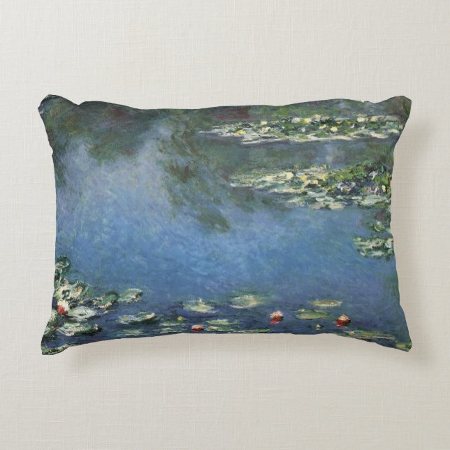 Wasserlilien von Claude Monet, Vintage Blume Zierkissen (Vorderseite)
