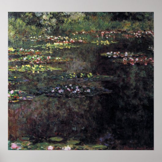 Wasserlilien von Claude Monet, Vintage Kunst Poster (Vorne)