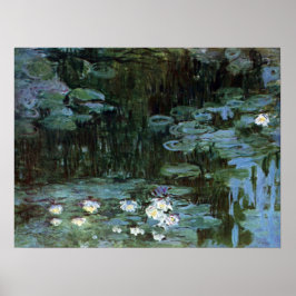 Wasserlilien von Claude Monet, Vintage Kunst Poster