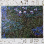 Wasserlilien von Claude Monet, Vintage Kunst Puzzle<br><div class="desc">Wasserlilien von Claude Monet sind ein Vintager Impressionismus, ein Kunstmalerei mit Wasserlilien in einem Teich im Garten von Monet auf seiner Zuhause in Giverny, Frankreich. Das tiefgrüne Grün der weinenden Weidenbäume reflektiert den Teich. Claude Monet malt gerne "en plein air" oder "im Freien". Eine Serie von über 250 Wasserlilien Blume...</div>