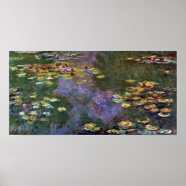 Wasserlilien von Claude Monet, Vintage Naturkunst Poster