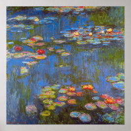 Wasserlilien von Claude Monet, Vintage Naturkunst Poster