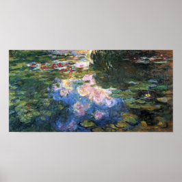 Wasserlilien von Claude Monet, Vintager Garten Kun Poster