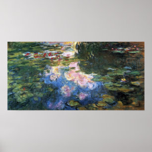 Wasserlilien von Claude Monet, Vintager Garten Kun Poster