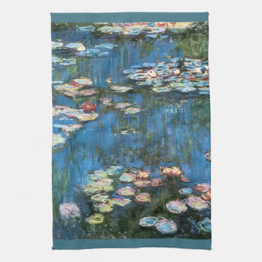 Wasserlilien von Claude Monet, Vintager Impression Geschirrtuch (Vertikal)