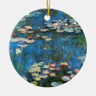 Wasserlilien von Claude Monet, Vintager Impression Keramik Ornament