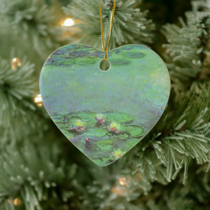 Wasserlilien von Claude Monet, Vintager Impression Keramikornament