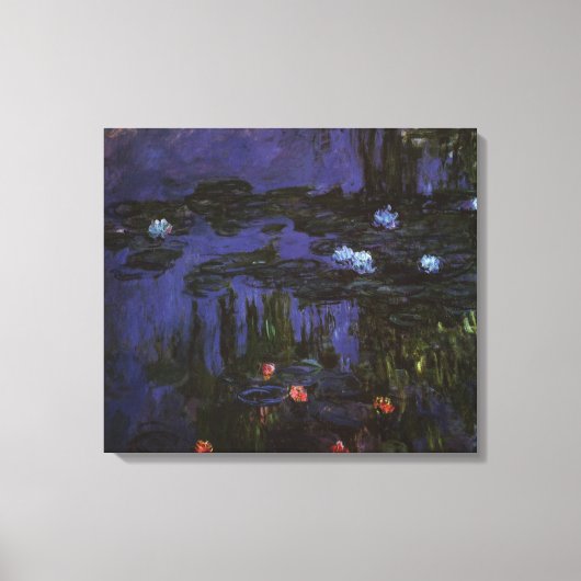 Wasserlilien von Claude Monet, Vintager Impression Leinwanddruck (Vorderseite)