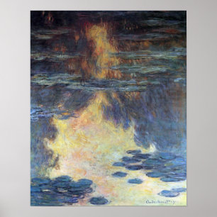Wasserlilien von Claude Monet, Vintager Impression Poster