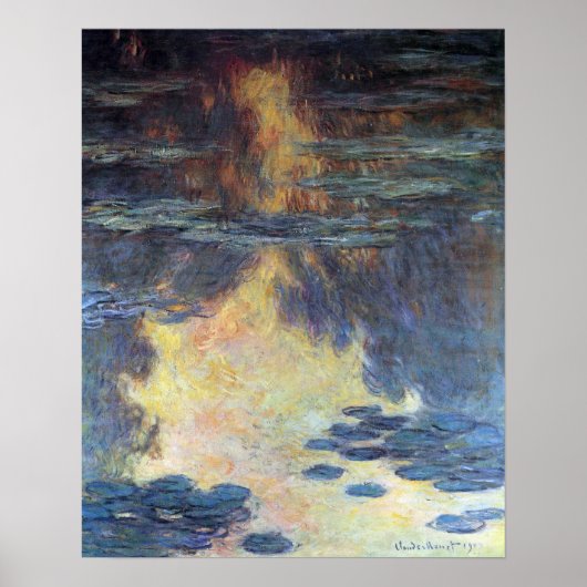Wasserlilien von Claude Monet, Vintager Impression Poster (Vorne)