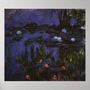 Wasserlilien von Claude Monet, Vintager Impression Poster