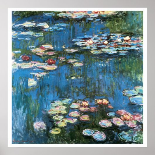 Wasserlilien von Claude Monet, Vintager Impression Poster (Vorne)